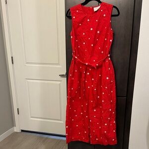 ban.do red easy jumpsuit with daisy print size medium
